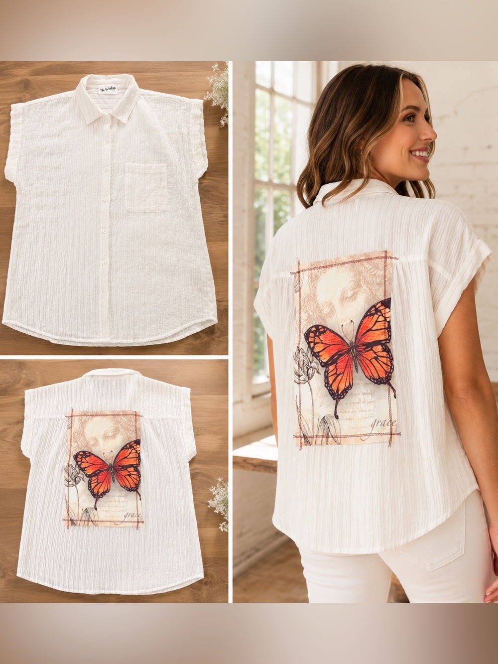THE NU VINTAGE- Monarch Grace Top NWT